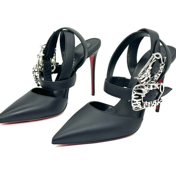 Christian Louboutin GIDDYLINA 100 Buckled Leather Sandals Heels Pumps - Picture 13 of 16